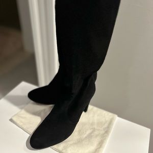 Stuart Weitzman Black Suede Above Knee Boots 5